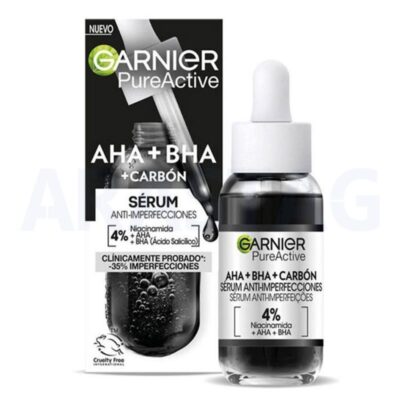 سرم لایه بردار ذغال ضدلک و ضدجوش AHA+BHAگارنیر 30 میل